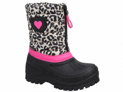 60-0002C2 Леопард бежевый 27-2,28-2,29-2,30-2,31-2,32-2 Indigo kids П/сапоги Повсед Сноубутсы Иск.мат, Мемб/нат.шерсть, ТЭП Зима жен
