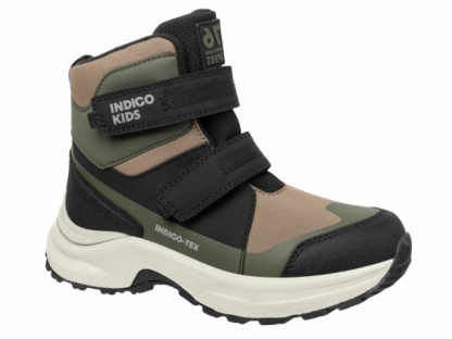 74-0125A Черный / хаки 34-2,35-2,36-2,37-2,38-2 Indigo kids Ботинки Повсед Оксфорд Иск.мат, Мемб/нат.шерсть, ЭВА / Резина Зима Муж