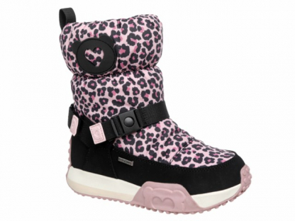 73-1200B Чёрный / розовый 32-2,33-2,34-2,35-2,36-2 Indigo kids П/сапоги Повсед Дутики Иск.мат, Мемб/нат.шерсть, ЭВА / Резина Зима жен