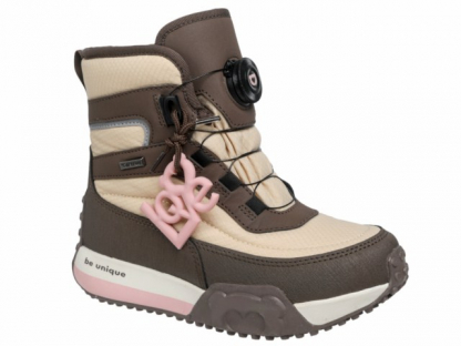 73-1215A Бежевый / коричневый 32-2,33-2,34-2,35-2,36-2 Indigo kids Ботинки Повсед Дутики Иск.мат, Мемб/нат.шерсть, ЭВА / Резина Зима жен