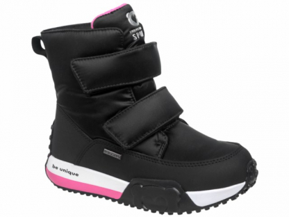 73-1210B Чёр 32-2,33-2,34-2,35-2,36-2 Indigo kids Ботинки Повсед Дутики Иск.мат, Мемб/нат.шерсть, ЭВА / Резина Зима жен