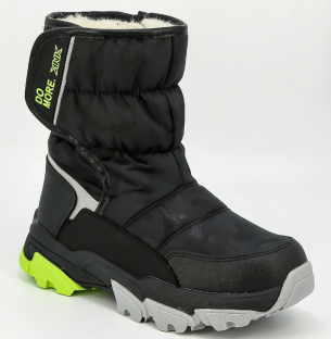 LVM_23-152_black-green 32-1,33-1,34-1,35-1,36-1,37-1 Kenka П/сапоги Повсед Дутики Иск.мат, Нат.шерсть, ТЭП Зима Муж