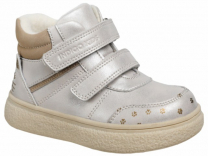 18-237C Сереб 24-2,25-2,26-2,27-2,28-2 Indigo kids Ботинки Повсед Оксфорд Нат.кожа, Байка/Флис, ТЭП В/О жен