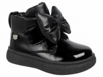 19-050C Чёр 24-2,25-2,26-2,27-2,28-2 Indigo kids Ботинки Повсед Дерби Нат.кожа, Байка/Флис, ТЭП В/О жен