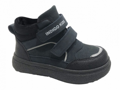 19-260A Т.син 24-2,25-2,26-2,27-2,28-2 Indigo kids Ботинки Повсед Оксфорд Нат.кожа, Байка/Флис, ТЭП В/О Муж
