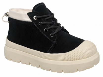 59-500C Чёр 33-2,34-2,35-2,36-3,37-3 Indigo kids Ботинки Повсед Дерби Нат.кожа, Нат.шерсть, ТЭП Зима жен