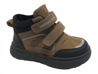 19-260C Кэмел 24-2,25-2,26-2,27-2,28-2 Indigo kids Ботинки Повсед Оксфорд Нат.кожа, Байка/Флис, ТЭП В/О Муж