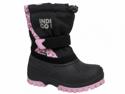 60-0020A2 Чёрный / розовый 32-2,33-2,34-2,35-3,36-3 Indigo kids П/сапоги Повсед Сноубутсы Иск.мат, Мемб/нат.шерсть, ТЭП Зима жен