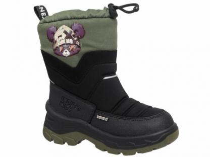 61-1065C2 Черный / хаки 30-2,31-2,32-2,33-2,34-2,35-2 Indigo kids П/сапоги Повсед Сноубутсы Иск.мат, Мемб/нат.шерсть, ТЭП Зима Муж