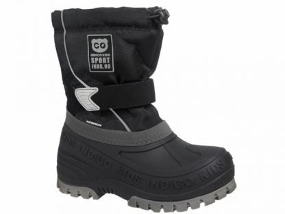 60-0022F2 Чёрный / серый 33-3,34-3,35-3,36-3 Indigo kids П/сапоги Повсед Сноубутсы Иск.мат, Мемб/нат.шерсть, ТЭП Зима Муж