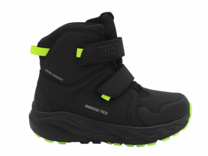 78-0300B Чёрный / салатовый 36-2,37-2,38-2,39-2,40-2 Indigo kids Ботинки Повсед Оксфорд Softshell, Мемб/нат.шерсть, ЭВА / ТЭП Зима Муж