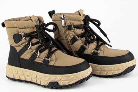 1891д-2 бежево/черный 33-1,34-1,35-1,36-1,37-1 Kapika Ботинки Повсед Дутики Иск.мат, Нат.шерсть Зима жен