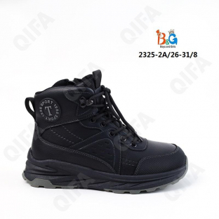 RC51_W2325-2A Чёр 26-1,27-1,28-2,29-2,30-1,31-1 Boys and Girls Ботинки Повсед Оксфорд Иск.мат, Нат.шерсть, ТПР (TPR-Термопластичная резина) Зима Муж