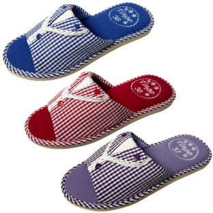 HLE2558 микс Красный,Фиолетовый,Голубой 36-3,37-3,38-6,39-6,40-3,41-3 Tingo Туфли Дом Тапочки Текстиль, Текстиль, ЭВА Лето жен