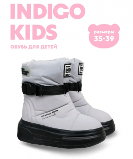 73-2015B Сер 35-2,36-2,37-2,38-2,39-2 Indigo kids П/сапоги Повсед Дутики Иск.мат, Нат.шерсть, ЭВА / Резина Зима жен