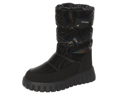 G22449 Чёр 32-1,33-1,34-1,35-1,36-1,37-1 Капитошка Сапоги Повсед Дутики Иск.мат, Нат.шерсть, ТПР Зима жен