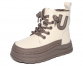 G22490 Беж 32-1,33-1,34-1,35-1,36-1,37-1 Капитошка Ботинки Повсед Дерби Иск.мат, Иск.мех, Резина Зима жен