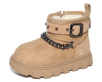 G22592 Cветло-коричневый 32-1,33-1,34-1,35-1,36-1,37-1 Капитошка П/сапоги Повсед Угги Иск.мат, Нат.шерсть, Резина Зима жен