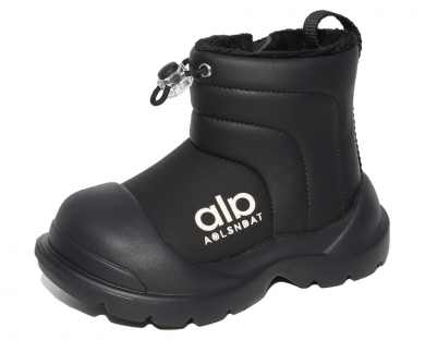 G22595 Чёр 26-1,27-1,28-1,29-1,30-1,31-1 Капитошка Ботинки Повсед Веллингтон Иск.мат, Нат.шерсть, Резина Зима жен