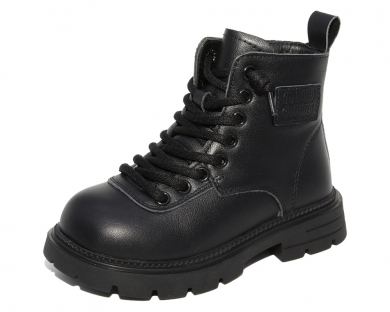 G22598 Чёрный 27-1,28-1,29-1,30-1,31-1,32-1 KАПИТОШKА Зима Ботинки Натуральная кожа Натуральный мех  Дев. 27;28;29;30;31;32 111111