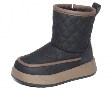 G22672 Чёрный 27-1,28-1,29-1,30-1,31-1,32-1 KАПИТОШKА Зима Угги Искусственная кожа Натуральная шерсть  Дев. 27;28;29;30;31;32 111111