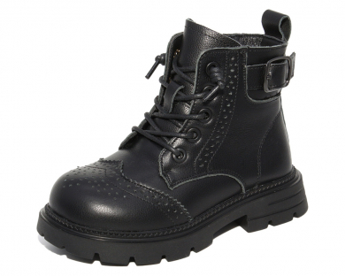 G22709 Чёрный 33-1,34-1,35-1,36-1,37-1,38-1 KАПИТОШKА Зима Ботинки Натуральная кожа Натуральный мех  Дев. 33;34;35;36;37;38 111111