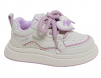 R266512148W/PE белый/фиолетовый 22-2,23-2,24-2,25-2,26-2 Сказка П/ботинки Актив.отдых Кроссовки Иск.мат, Текстиль В/О жен