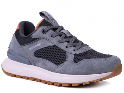 F7705-1 Сер 36-1,37-1,38-2,39-2,40-1,41-1 Strobbs П/ботинки Актив.отдых Кроссовки Нат.кожа, Текстиль, ЭВА,Резина,ТПУ вставка В/О Муж