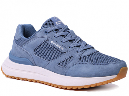 F7700-5 Син 36-1,37-1,38-2,39-2,40-1,41-1 Strobbs П/ботинки Актив.отдых Кроссовки Нат.кожа, Текстиль, ЭВА,Резина,ТПУ вставка В/О Муж