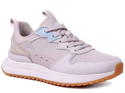 F7721-9 Пудровый 36-1,37-1,38-2,39-2,40-1,41-1 Strobbs П/ботинки Актив.отдых Кроссовки Нат.кожа, Текстиль, ЭВА,Резина,ТПУ вставка В/О жен