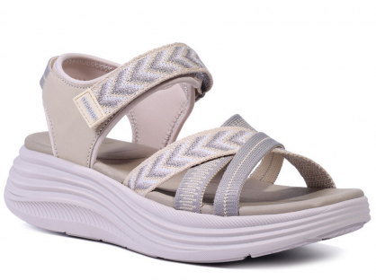 F7761-25 Беж 36-1,37-1,38-2,39-2,40-2 Strobbs Туфли Повсед Сандалии Текстиль, Текстиль, ЭВА Лето жен