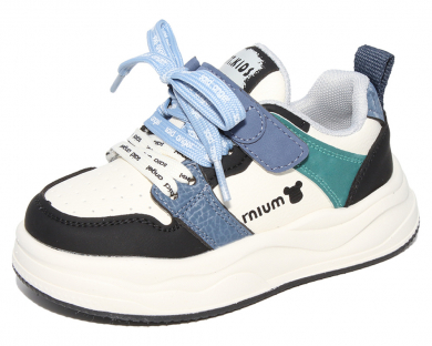 E22746 Белый, Чёрный 32-1,33-1,34-1,35-1,36-1,37-1 Капитошка П/ботинки Актив.отдых Кроссовки Иск.мат, Текстиль, ЭВА В/О Муж