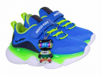 92-077D2 Синий / зелёный 28-2,29-2,30-2,31-2,32-2,33-2 Indigo kids П/ботинки Актив.отдых Кроссовки Иск.мат, Текстиль, ЭВА В/О Муж