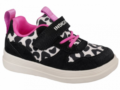 40-1020D Черный / леопард 25-2,26-2,27-2,28-2,29-2 Indigo kids П/ботинки Актив.отдых Кроссовки Иск.мат, Текстиль, ТЭП В/О жен
