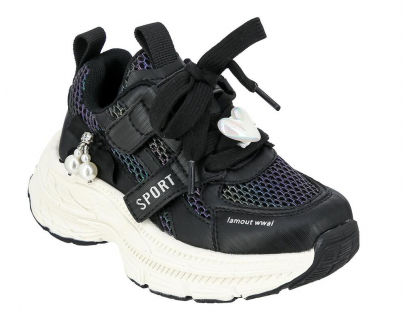 DOF_1138-04_black 28-1,29-1,30-1,31-1,32-1,33-1,34-1,35-1 Kenka П/ботинки Актив.отдых Кроссовки Иск.мат, Без подклада, ЭВА Лето жен