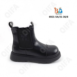 RC51_6921-5A Чёр 31-1,32-1,33-2,34-2,35-1,36-1 Boys and Girls Ботинки Повсед Челси Иск.мат, Байка/Флис, ТПР (TPR-Термопластичная резина) В/О жен