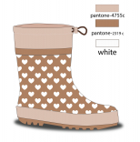 1943-2 Беж 21-2,22-2,23-2,24-2,25-2 Kapika Сапоги Повсед Веллингтон Резина, Текстиль, Резина В/О жен