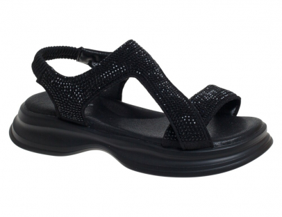 R580311621BK Чёр 32-1,33-2,34-2,35-2,36-2,37-1 Сказка Туфли Повсед Сандалии Иск.мат, Иск.кожа Лето жен