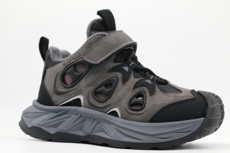 53718уп-1 серый-черный 31-1,32-1,33-1,34-1,35-1 Kapika Ботинки Актив.отдых Кроссовки Иск.мат, Байка/Флис, ЭВА/ТЭП В/О Муж