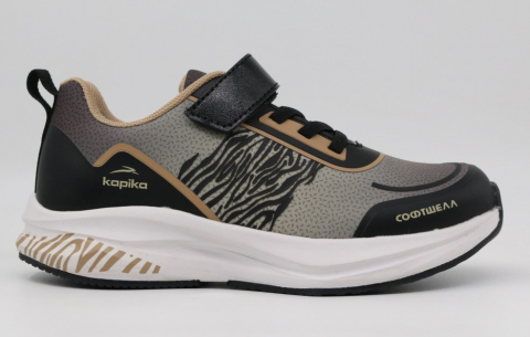 721229с-3 черный-бежевый 28-1,29-1,30-1,31-1,32-1 Kapika П/ботинки Актив.отдых Кроссовки Softshell, Текстиль, ЭВА/ТЭП В/О жен