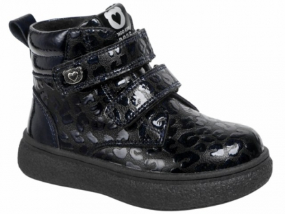 19-133A2 Чёр 24-2,25-2,26-2,27-2,28-2 Indigo kids Ботинки Повсед Дерби Нат.кожа, Байка/Флис, ТЭП В/О жен