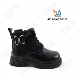 RC51_6913-5 Чёр 27-1,28-1,29-2,30-2,31-1,32-1 Boys and Girls Ботинки Повсед Дерби Иск.мат, Байка/Флис, ТПР (TPR-Термопластичная резина) В/О жен