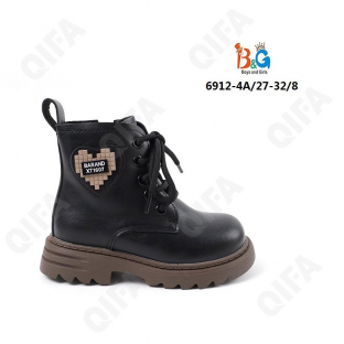 RC51_6912-4 Чёр 27-1,28-1,29-2,30-2,31-1,32-1 Boys and Girls Ботинки Повсед Дерби Иск.мат, Байка/Флис, ТПР (TPR-Термопластичная резина) В/О жен
