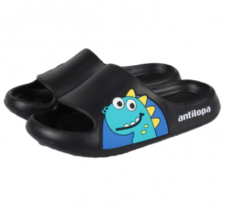 QL6202K Black Чёр 30/31-4,32/33-4,34/35-4 Antilopa Туфли Пляж Шлепанцы/Пантолеты ЭВА, Без подклада Лето Муж