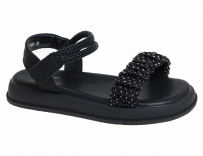 R037311683BK Чёр 33-1,34-2,35-2,36-2,37-1 Сказка Туфли Повсед Сандалии Иск.мат, Иск.кожа Лето жен