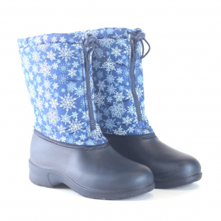 321/01 снежинки/т.синий 37-1,38-1,39-1,40-1,41-1 Дюна С Сапоги Повсед Сноубутсы Иск.мат, Байка/Флис В/О жен