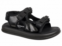 222-015A Чёр 33-2,34-2,35-2,36-3,37-3 Indigo kids Туфли Актив.отдых Сандалии Иск.мат, Иск.кожа, ПУ Лето Муж