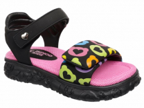 222-066B Чёрный / фуксия 27-2,28-2,29-2,30-2,31-2 Indigo kids Туфли Повсед Сандалии Иск.мат, Иск.кожа, ЭВА Лето жен