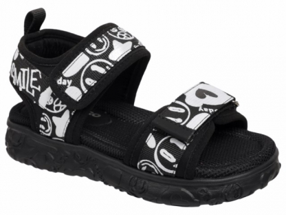 222-061C Чёрный / белый 27-2,28-2,29-2,30-2,31-2 Indigo kids Туфли Повсед Сандалии Текстиль, Текстиль, ЭВА Лето жен