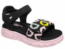 222-066C Чёрный / розовый 27-2,28-2,29-2,30-2,31-2 Indigo kids Туфли Повсед Сандалии Иск.мат, Иск.кожа, ЭВА Лето жен
